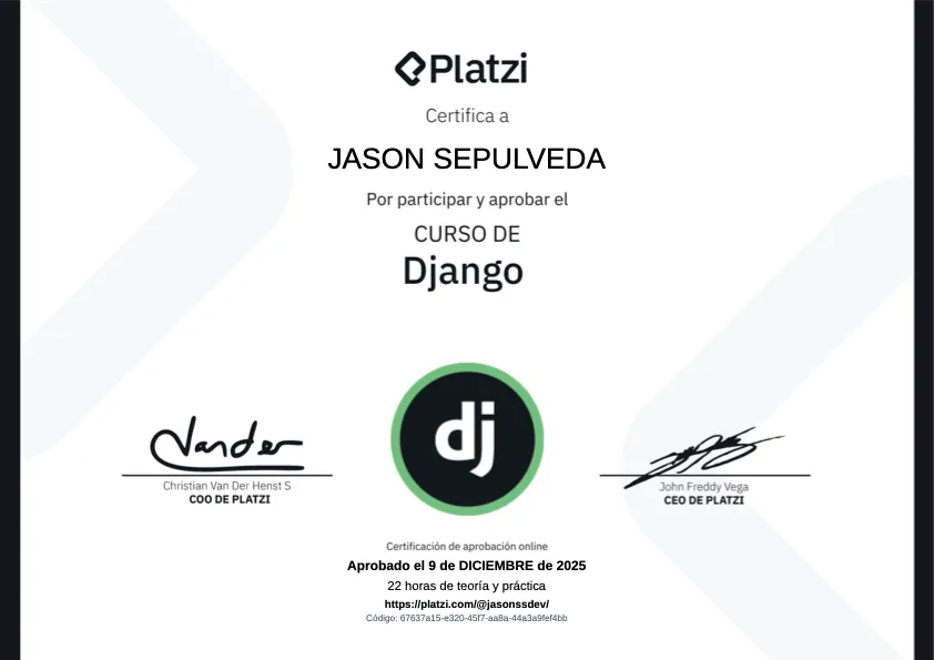 Django certificate — Platzi