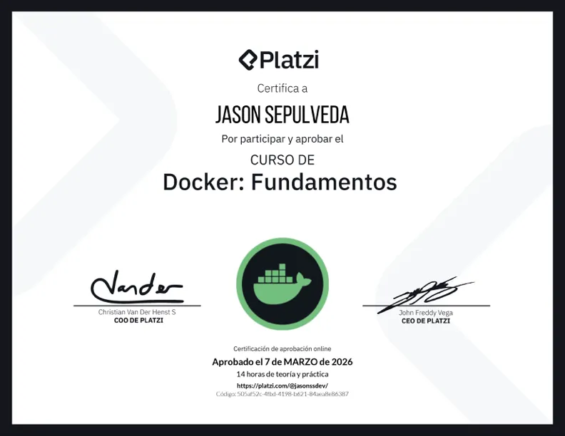 Docker certificate — Platzi