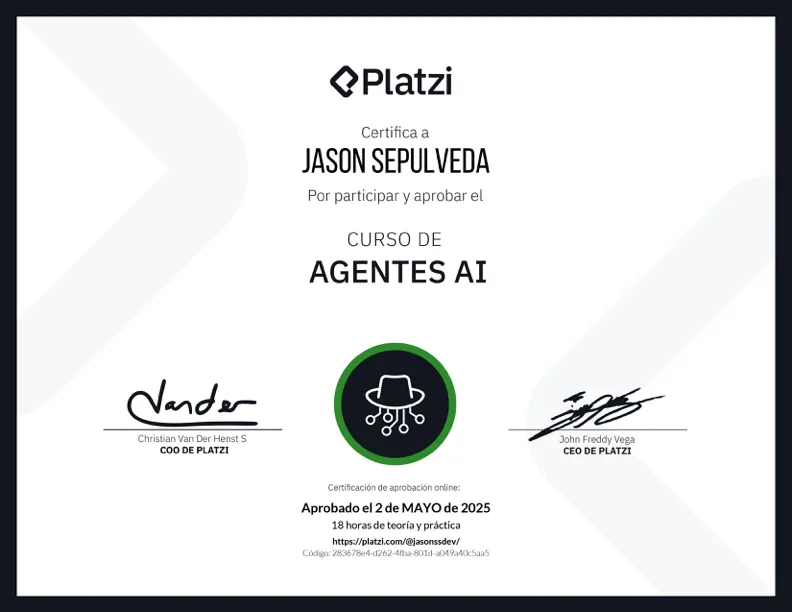 AI Agents certificate — Platzi
