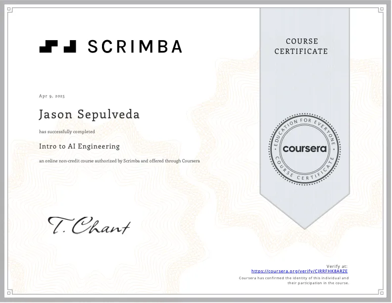 Learn AI Agents certificate — Scrimba